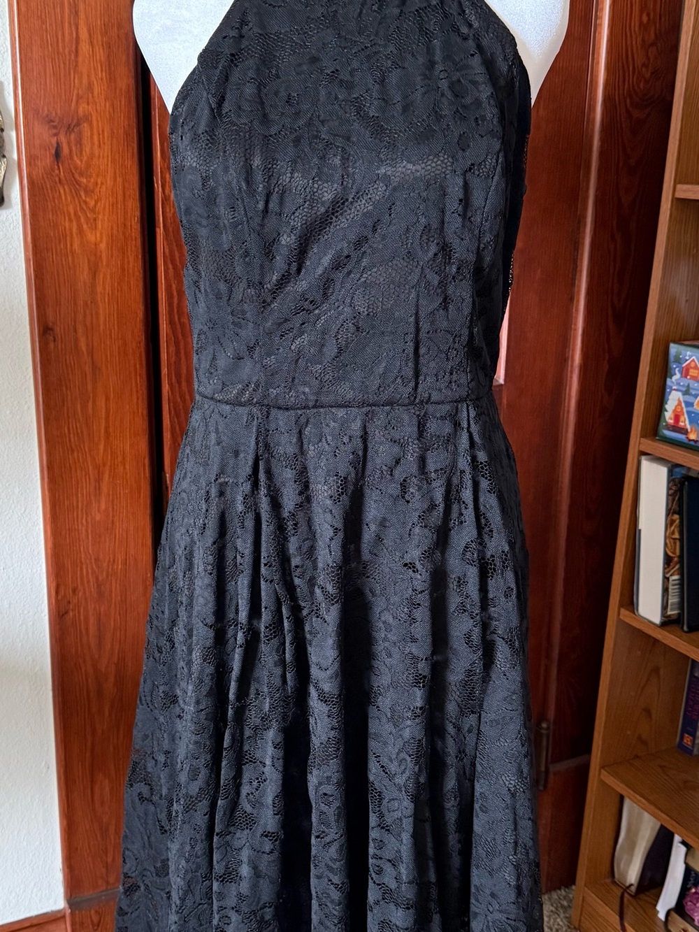 Strapless Black Lace A-Line Dress for Women